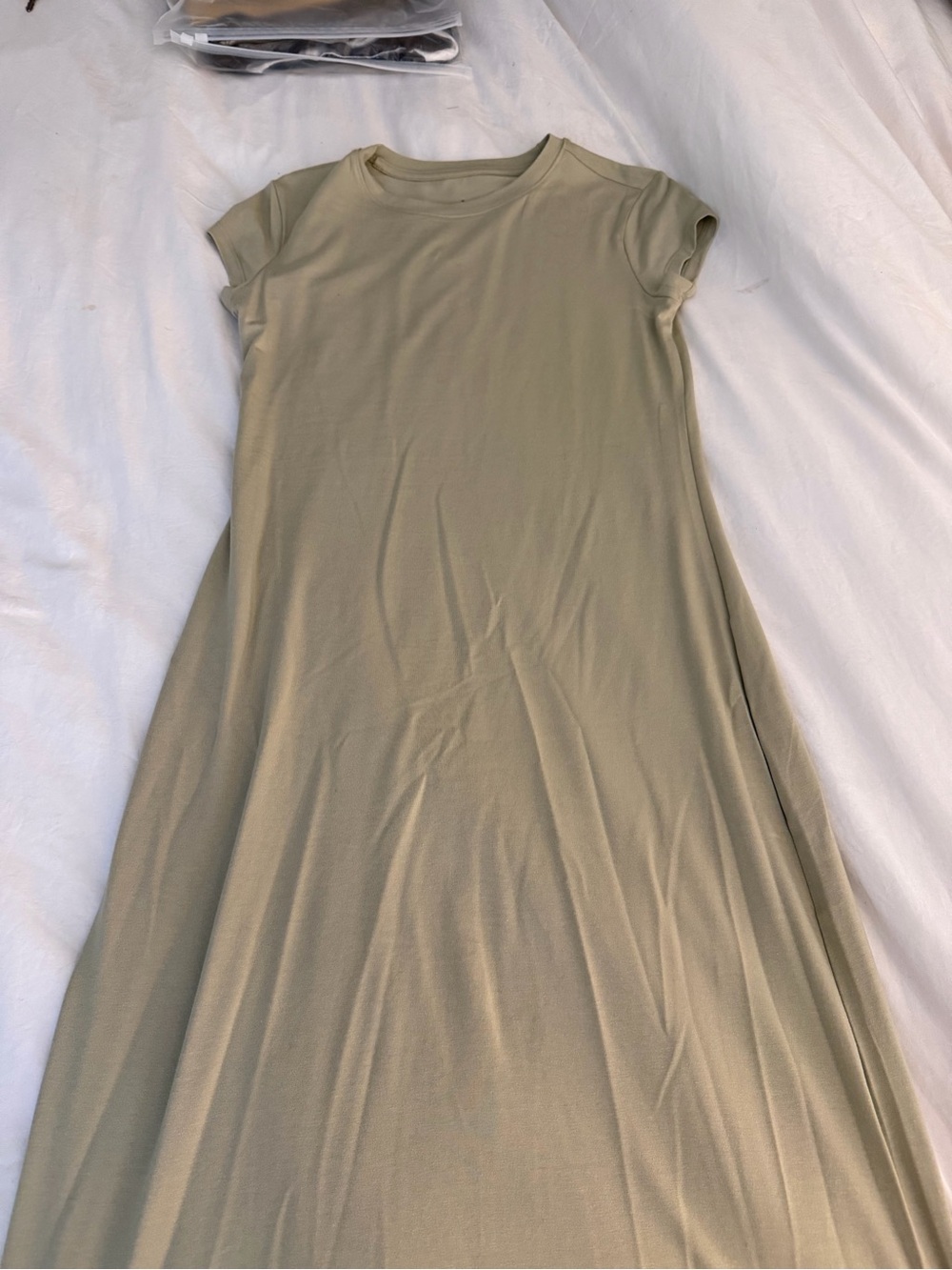 🌊a new day Olive Green Short Sleeve Maxi Dress